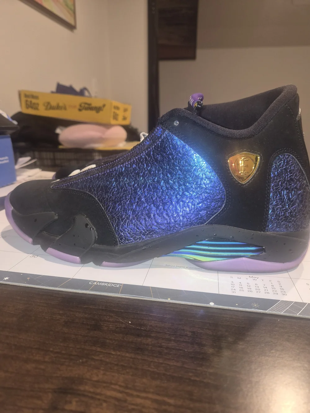 Nike Mens Air Jordan Retro Basketball Shoes - Iridescent Blue/Purple